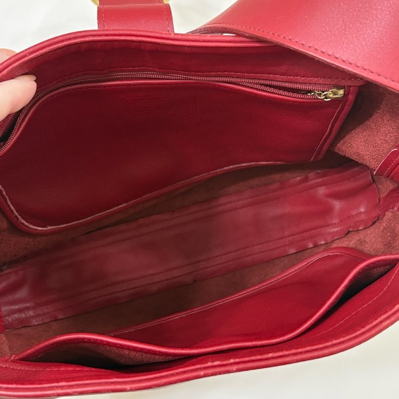 Vintage COACH Red Leather SoHo Eldridge Hobo Shoulder Bag - Picture 7 of 9